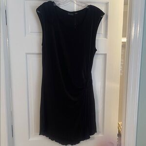 Tribal Black Draped Mini Dress